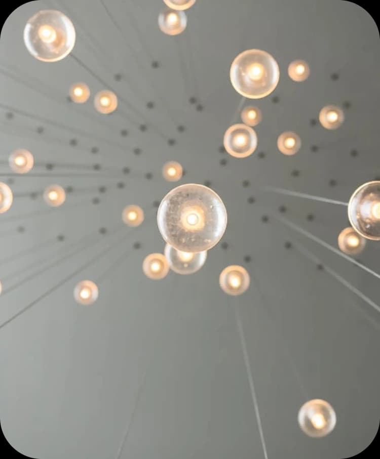 Pattern of illuminated light fixtures